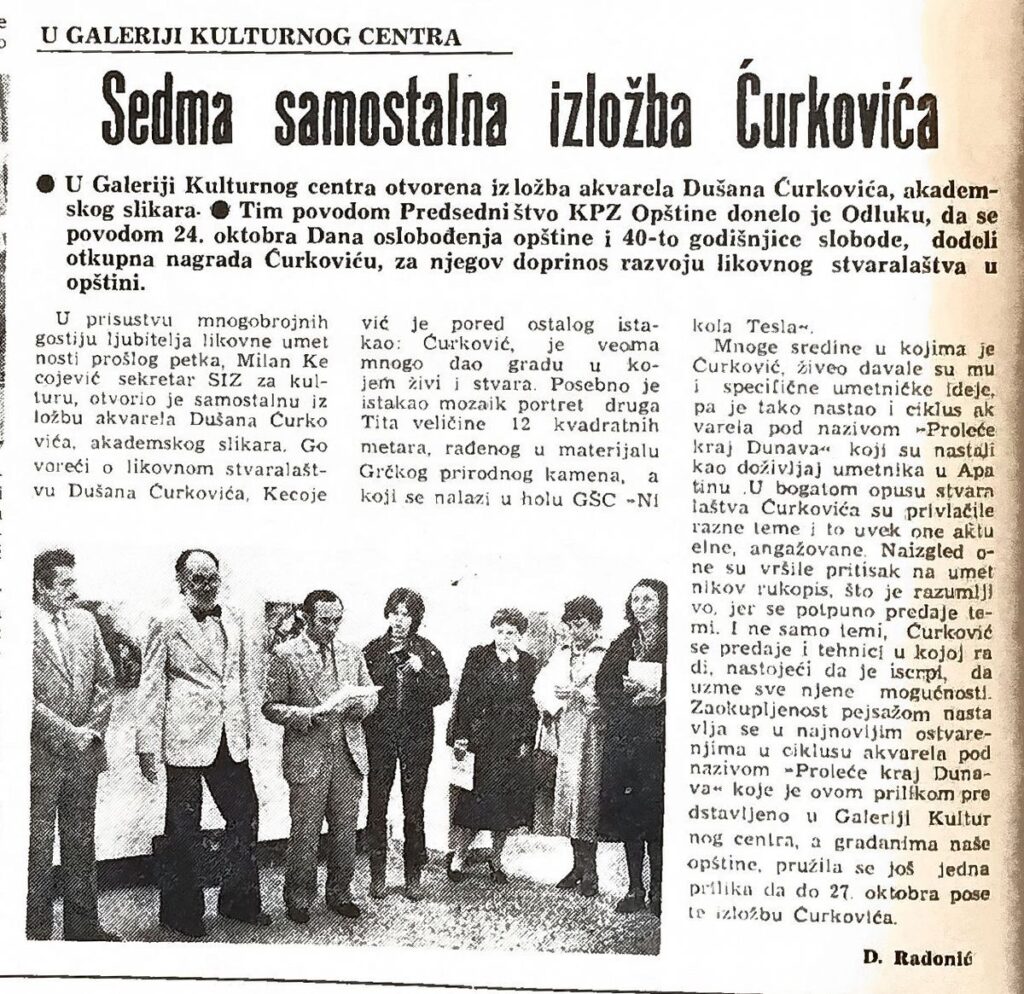 novinski članak o otvaranju izložbe
